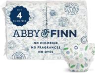 abby&finn baby diapers size 4 - 52 count: chlorine free, eco friendly, hypoallergenic, woodland print, super absorbent logo