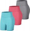 salspor women's seamless high waist workout shorts spandex breathable tummy control gym biker athletic shorts logo