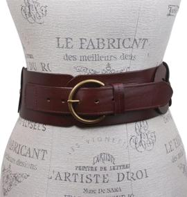 img 2 attached to Ladies Linked Braided Cowhide Leather Women's Accessories - Belts