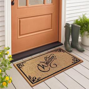 img 2 attached to LuxUrux Welcome Mats Outdoor Coco Coir Doormat, With Heavy-Duty PVC Backing - Natural - Perfect Color/Sizing For Outdoor/Indoor Uses.,30 X 17