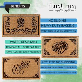 img 1 attached to LuxUrux Welcome Mats Outdoor Coco Coir Doormat, With Heavy-Duty PVC Backing - Natural - Perfect Color/Sizing For Outdoor/Indoor Uses.,30 X 17