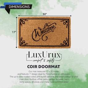 img 3 attached to LuxUrux Welcome Mats Outdoor Coco Coir Doormat, С прочной ПВХ-подложкой - Натуральный - Идеальный цвет / размер для наружного / внутреннего использования., 30 X 17