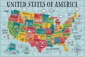 img 4 attached to HomeWorthy (72 шт.) Детские пазлы - прочные пазлы для малышей для детей в возрасте 4-8 лет - (США) Карта Соединенных Штатов Америки с толстыми кусочками пазла и прочной коробкой
