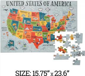 img 3 attached to HomeWorthy (72 шт.) Детские пазлы - прочные пазлы для малышей для детей в возрасте 4-8 лет - (США) Карта Соединенных Штатов Америки с толстыми кусочками пазла и прочной коробкой