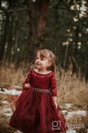 img 1 attached to Burgundy Rhinestones Holiday Christmas Flower Girls' Clothing review by Eric Alcantara