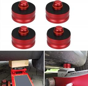 img 4 attached to Aluminum Lift Point Pad Adapters For All Tesla Model 3 Models - Safely Raise Your Vehicle - Protect Your Tesla Battery From Damage - Set Of 4 In Red