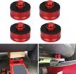 aluminum lift point pad adapters for all tesla model 3 models - safely raise your vehicle - protect your tesla battery from damage - set of 4 in red logo