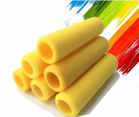img 4 attached to PANCLUB Foam Paint Roller Cover 9 Inch 3/8" Nap 6 Pack Yellow Polyether With Water Based Paint, Emulsion Paint, Wallpaper Paint