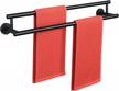 24-inch matte black double towel bar wall mount - alise bathroom towel rack holder with sus304 stainless steel rail for hanging and storage, gyt6902-b logo