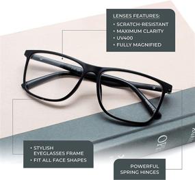 img 1 attached to 2SeeLife Men's Large Frame 👓 Reading Glasses (+4.0) for Enhanced Vision