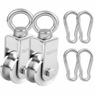 enhance your workout with tootaci's 48mm stainless steel pulley block system for lifting projects and fitness pulleys - includes hook and swivel wheel logo