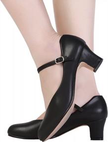 img 2 attached to Stelle 1.5"/2" Women Character Dance Shoes Ankle Strap Heels For Ballroom Salsa Tango Flamenco Latin