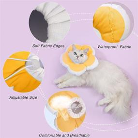 img 3 attached to 🐱 Soft Elizabeth Pet Cone: Adjustable Cat Recovery Collar for Wound Healing, Prevent Licking & Scratching, Yellow - Size L