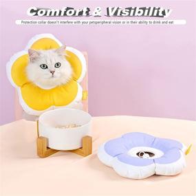 img 1 attached to 🐱 Soft Elizabeth Pet Cone: Adjustable Cat Recovery Collar for Wound Healing, Prevent Licking & Scratching, Yellow - Size L