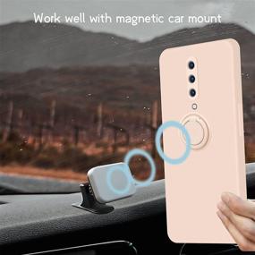 img 1 attached to 📱 Coqibel OnePlus 8T 5G Case - Liquid Silicone Cover with 360° Ring Kickstand and Car Mount Function, 6.55" Inch, Slim Full Body Protection, Pink (with Microfiber Liner)