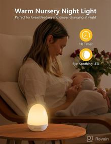 img 2 attached to Kid's Night Light: Stable Charging Pad, Portable & Touch Control, 1H Timer, Stepless Dimming - ABS+PC Egg Night Light for Baby Nursery