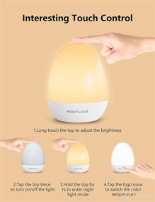 img 1 attached to Kid's Night Light: Stable Charging Pad, Portable & Touch Control, 1H Timer, Stepless Dimming - ABS+PC Egg Night Light for Baby Nursery