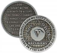 5 year sobriety coin legacy aa chip thick triplate recovery anniversary token (gray) logo