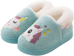 img 3 attached to 🦄 Adorable Unicorn Slippers - Toddler Bedroom Shoes for Boys - Size 8.5-9.5