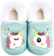 🦄 adorable unicorn slippers - toddler bedroom shoes for boys - size 8.5-9.5 логотип