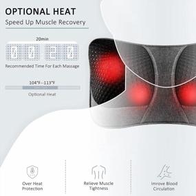 img 3 attached to Versatile Back Massager with Heat - Perfect Gifts for Christmas, New Year, Mother’s Day, Father’s Day, Birthday - Shiatsu Neck & Shoulder Massager for Pain Relief and Muscle Relaxation
