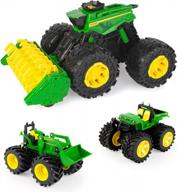 get your little farmer excited with john deere's monster treads super scale combine toy set – includes 2 extra monster treads vehicles! logo
