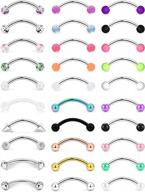 scerring clear cz body piercing jewelry kit - eyebrow, tragus, helix, rook, daith, and lip rings - retainer and barbell options - available in 6mm, 8mm, and 10mm - choose from 20-30pcs logo