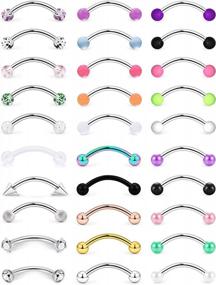 img 4 attached to SCERRING Clear CZ Body Piercing Jewelry Kit - Eyebrow, Tragus, Helix, Rook, Daith, And Lip Rings - Retainer And Barbell Options - Available In 6Mm, 8Mm, And 10Mm - Choose From 20-30PCS