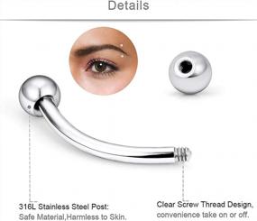 img 2 attached to SCERRING Clear CZ Body Piercing Jewelry Kit - Eyebrow, Tragus, Helix, Rook, Daith, And Lip Rings - Retainer And Barbell Options - Available In 6Mm, 8Mm, And 10Mm - Choose From 20-30PCS