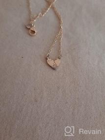 img 5 attached to MONOOC Gold Initial Heart Necklace: Dainty Kids Jewelry for Girls, 14K Gold Plated Toddler Necklace with Small Letter Heart - Delicate Baby Initial Jewelry for Little Girls and Children