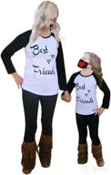 👩 family matching letter print mommy and me clothes: long sleeve t-shirt sets for mother daughter outfits логотип