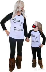 img 4 attached to 👩 Family Matching Letter Print Mommy and Me Clothes: Long Sleeve T-Shirt Sets for Mother Daughter Outfits