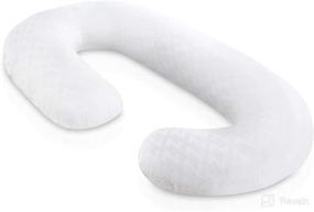 img 1 attached to 💤 Malouf Z Total Body C-Shape Pregnancy Wrap Around Ultra Supportive Sleeping Pillow - Enhanced White SEO