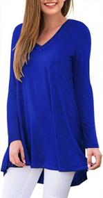 img 2 attached to AWULIFFAN V-Neck T-Shirt Sleepwear: Long Sleeve Women'S Fall Tunic Top Blouse