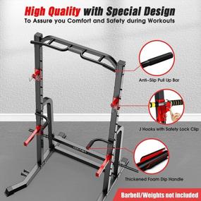 img 3 attached to Maximize Your Home Gym With CDCASA'S Adjustable Power Squat Rack Cage And Multi-Function Power Tower