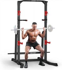 img 4 attached to Maximize Your Home Gym With CDCASA'S Adjustable Power Squat Rack Cage And Multi-Function Power Tower