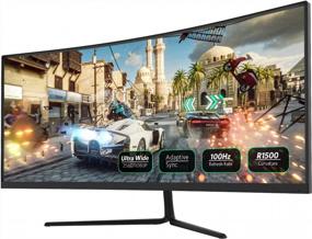 img 4 attached to 🎮 Fiodio AF11F Curved Gaming Monitor with Speakers, 100Hz and Adaptive Sync - HD Quality