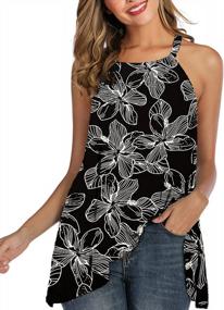 img 4 attached to Summer Chic: Womens High-Neck Halter Tank Tops In Sleeveless Tunic Style