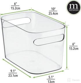 img 1 attached to 🍎 mDesign Clear Plastic Kitchen Pantry Cabinet, Refrigerator or Freezer Food Storage Bins with Handles - Fruit, Yogurt, Snacks, Pasta Organizer, 10 Inches, 8 Pack