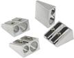 pack of 4 wekoil manual twin metal pencil sharpeners with dual sharpening blade for colored and graphite pencils, crayons, and jumbo sizes - silver, rectangular shape, double holes logo