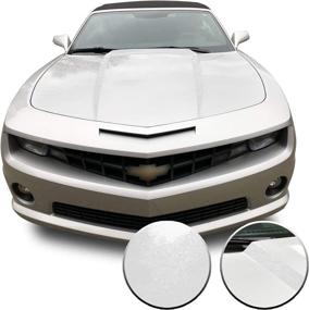 img 4 attached to Optix Hood Spears Stripes Vinyl Decal Overlay Wrap Trim Inserts Sticker Совместимость с Camaro 2010 2011 2012 2013 2014 2015 — Glitter Gloss White