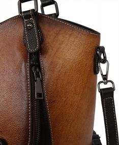 img 1 attached to Retro Leather Top Handle Satchel Bag: Stylish Women'S Handbags By Iswee Designers