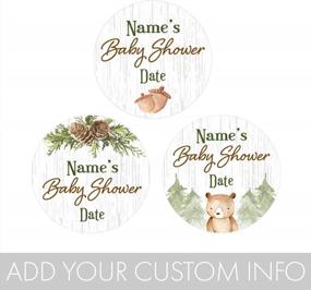 img 1 attached to Custom Woodland Bear Baby Shower Favor Stickers - 180 Personalized Labels For Your Celebration
