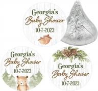 custom woodland bear baby shower favor stickers - 180 персонализированных этикеток для вашего праздника логотип
