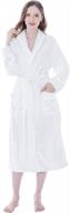 soft and fluffy women's plush bathrobe with cozy fleece and satin trim - pavilia logo