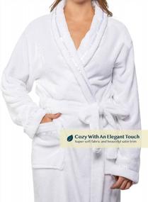 img 2 attached to Soft And Fluffy Women'S Plush Bathrobe With Cozy Fleece And Satin Trim - PAVILIA