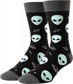 img 3 attached to Men'S Funny Socks With Shark, Alien, Bigfoot, Astronaut Designs - Medical Teeth Skeleton Animal Gifts