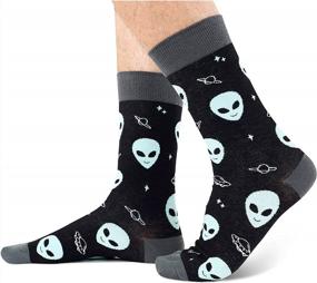 img 2 attached to Men'S Funny Socks With Shark, Alien, Bigfoot, Astronaut Designs - Medical Teeth Skeleton Animal Gifts
