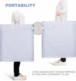 img 1 attached to Extra Large Laundry Hamper With Extended Handles - Collapsible 100L Clothes Basket For Toys And Clothes - Waterproof Storage Bags - Light Blue By Jack&Chris