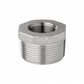 img 1 attached to Stainless Steel Reducing Hex Bushing - 3/4" Male NPT To 1/2" Female NPT Fitting For Pipe And Hose (Pack Of 1)